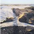  ?? HANK DIAMOND / CP ?? A beached whale has sat in Nameless Cove, N.L. since last fall. Villagers hope to quickly remove it as warmer weather approaches.