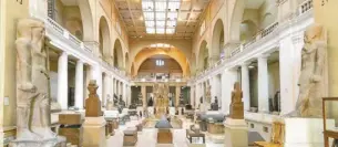  ??  ?? Since the transfer of most of the monuments, the directors of the Egyptian Museum have been showcasing three relics for the first time on weekly basis