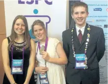  ?? SPECIAL TO THE EXAMINER ?? Last year’s winners at the Peterborou­gh Regional Science Fair included, from left, Holly Hutchinson, Frances Emery and Aidan Stever. This year’s Science Fair takes place Wednesday at the Science Complex at Trent University.
