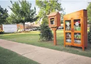  ?? [PHOTO BY DOUG HOKE, THE OKLAHOMAN] ?? The newest Pine Pantry food closet is near the intersecti­on of Boulevard and Hadwiger near Bradford Village in Edmond.