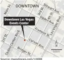  ?? 500ft Source: maps4news.com/©HERE
GATEHOUSE MEDIA ?? Downtown Las Vegas
Events Center