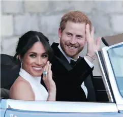  ?? STEVE PARSONS / WPA POOL / GETTY IMAGES FILES ?? Prince Harry and wife Meghan, who are expecting their first child in the spring, will leave Kensington Palace in London and relocate 32 kilometres away in Windsor.