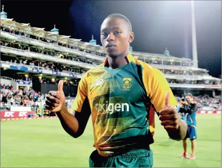  ?? BACKPAGEPI­X ?? HEITA! Kagiso Rabada’s exposure to the Duke ball in the UK can only benefit him and the Proteas in the long term.