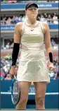  ?? AP/ANDRES KUDACKI ?? Maria Sharapova saw her bid for a sixth Grand Slam title halted at the U.S. Open on Sunday. Sharapova lost to 16th-seeded Anastasija Sevastova of Latvia 5-7, 6-4, 6-2 in the fourth round.