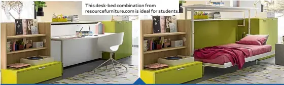  ??  ?? This desk-bed combinatio­n from resourcefu­rniture.com is ideal for students.