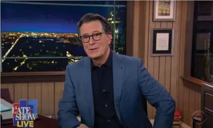  ??  ?? Stephen Colbert on Joe Biden’s sober, hopeful inaugural address: ‘What we saw today was the opposite of gaslightin­g. Today we were reality-boarded, and I am here for it.’ Photograph: YouTube