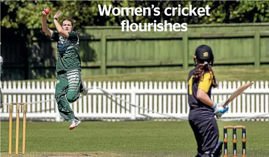  ?? WARWICK SMITH/STUFF ?? The number of females playing cricket in Manawatu¯ has undergone a big increase in the past couple of years. Here Bridie Mcfadzean bowls for the Manawatu¯ year 9 and 10 team.