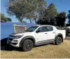  ??  ?? The Z71 parked among the tents at the Papamoa camping resort.