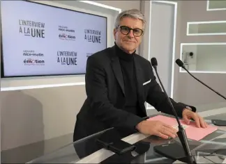  ?? (Photo Frantz Bouton) ?? Le préfet des Alpes-Maritimes Bernard Gonzalez sur le plateau de « L’interview à la Une », la nouvelle émission vidéo de Nice-Matin et Radio Émotion.