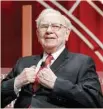  ?? — Reuters ?? Warren Buffett, Chairman and CEO of Berkshire Hathaway, takes his seat to speak at the Fortune’s Most Powerful Women’s Summit in Washington.