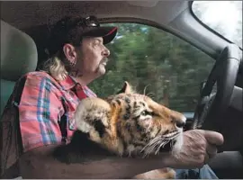  ?? Netf lix By Amy Kaufman ?? JOE “EXOTIC” Maldonado-Passage, former owner of a roadside wild cat zoo in Oklahoma, is the focus of “Tiger King,” a seven-part series now No. 1 on Netflix.