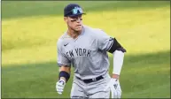  ?? Terrance Williams / Associated Press ?? Aaron Judge says the Yankees need to focus on playing well against the Astros on Tuesday.