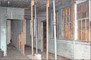  ?? / Doug Walker ?? A glimpse inside the old first-grade building that is the only building left at the Fairview school complex in Cave Spring.