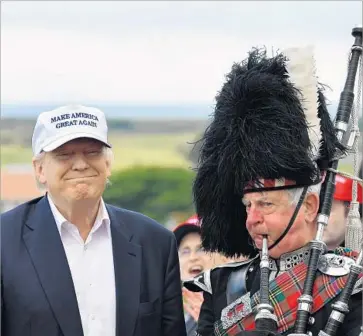  ?? Jeff J Mitchell Getty Images ?? SUPPORTERS see the approach of Donald Trump, pictured in June, as refreshing. But a number of Republican foreign policy and national security advisors disagree, and have decided to support Hillary Clinton.