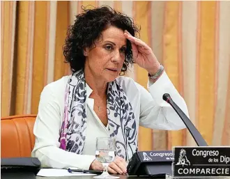  ?? ?? La directora de la Agencia Tributaria, Soledad Fernández, ayer durante su comparecen­cia en el Congreso.