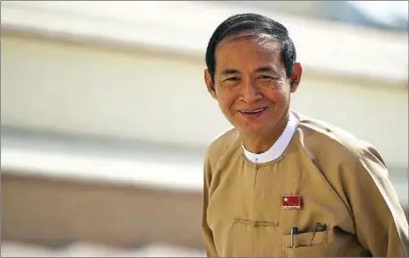  ?? AUNG THU/AFP YE ?? Win Myint, then-speaker of the lower house, attends the last day of parliament’s regular session in Naypyidaw on January 29, 2016.