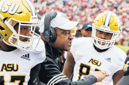  ?? MARK WALLHEISER/ASSOCIATED PRESS FILE ?? Alabama State coach Donald Hill-Eley was the first to call Brandon and Breyon Gaddy when the twins entered the NCAA transfer portal.