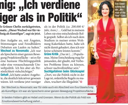  ??  ?? Eva Glawischni­g bei der „Woman of the Year“-Gala