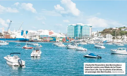  ??  ?? L’Autorité financière des Bermudes a tranché contre une filiale de la Financière Sun Life. Sur la photo d’archives, un paysage des Bermudes.