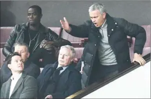  ?? OLI SCARFF/AFP ?? Manchester United manager Jose Mourinho gestures and shouts in the director’s box after being sent to the stands during the match against Burnley on October 29.