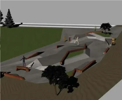  ?? FOTO RR ?? Een simulatie van het toekomstig­e skatepark.
