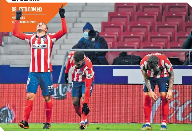  ?? FOTO: AFP ?? Correa asumió el protagonis­mo que dejó ir Suárez ante la baja de Joao Félix; suyo fue el gol de dio paso a la victoria. /