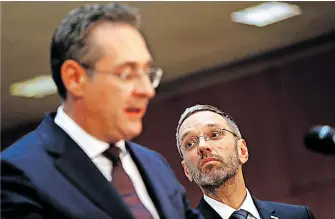 ?? [ Reuters] ?? „Schräger geht es nicht mehr“: Herbert Kickl geht mit Heinz-Christian Strache nun hart ins Gericht.