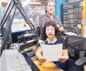  ?? GWEN ALBERS/THE DAILY OPTIC ?? Joseph and Loretta Baca, shown at their radio studio in Las Vegas, N.M., are putting their radio stations KFUN-AM and KLVF-FM on the market so they can retire.