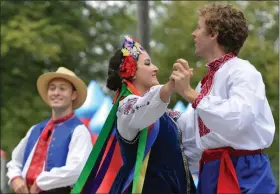  ?? MEDIANEWS GROUP FILE PHOTO ?? Dance ensembles perform during the 26th annual Ukrainian Folk Festival at the Ukrainian American Sport Center in Horsham Aug. 272017.