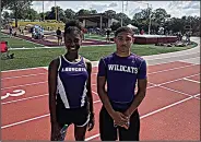  ?? Contribute­d photo ?? Elite athletes: El Dorado's Breya Clark, left, and Devunte Kidd competed in the Meet of Champions Saturday at Pearcy.