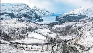  ??  ?? Majestic Winter Highland by Chris Gorman is a drone-captured image of Glenfinnan Viaduct and was highly commended in the Classic View adult category