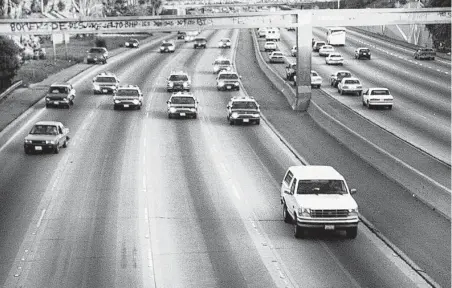  ?? Associated Press file ?? On June 17, 1994, the nation’s eyes were transfixed on a white Ford Bronco carrying O.J. Simpson as Los Angeles police gave chase.