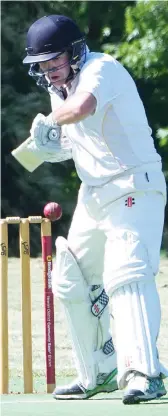  ??  ?? Jindivick’s Greg Interlandi plays a watchful shot on his way to an important half century in the division two match against Western Park.