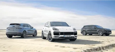 ??  ?? Three petrol Cayenne models will initially be available in SA, with a diesel and hybrid to follow. Left: The cabin blends elegance with hi-tech.