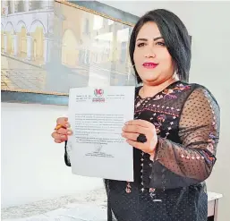  ?? CORTESÍA: PRI ZACATECAS ?? Bibiana Lizardo declinó a favor de PRI-PAN en Zacatecas