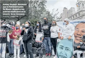  ?? /JUSTICE COMMITTEE ?? Ashley Verdeja demanda que la Administra­ción De Blasio, despida a los policías implicados en la muerte de su hermano.