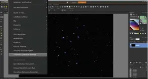  ??  ?? ▲ Stage 1: Image of star cluster M39 loaded into PaintShop Pro 2019 with the ‘Chromatic Aberration Removal’ sub menu selected