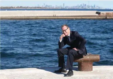  ?? VINCE TALOTTA/TORONTO STAR ?? Councillor Jim Tovey sits near where, while on a moonlit walk, he was inspired to begin working toward restoring the waterfront.