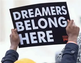  ?? SAUL LOEB/AFP VIA GETTY IMAGES ?? Activists demonstrat­e in 2019 in Washington, D.C. The House passed The American Dream and Promise Act on Thursday.