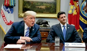  ?? AP ?? Donald Trump, pictured with Speaker of the House Representa­tive Paul Ryan, has been criticised by an anonymous White House Insider for having an impetuous leadership style.