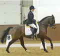  ??  ?? Karen Griffin rides Just Believe to a 76% novice freestyle win