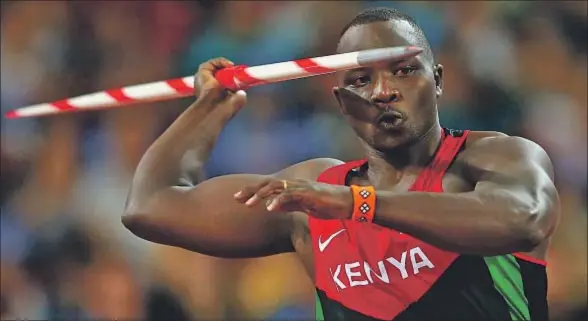  ?? CAMERON SPENCER / GETTY ?? Julius Yego obtuvo el oro gracias a un lanzamient­o de 92,72 m, el tercero mejor de todos los tiempos