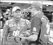 ?? AP/DARRON CUMMINGS ?? Dale Earnhardt Jr. will start 13th in today’s Brickyard 400 at the Indianapol­is Motor Speedway. Kyle Busch will start on the pole with a qualifying speed of 187.301 mph.