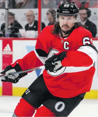  ?? JANA CHYTILOVA/FREESTYLE PHOTOGRAPH­Y/GETTY IMAGES ?? Senators captain Erik Karlsson said Tuesday he had never asked to be traded. “I signed a long-term deal here for a reason,” he said.