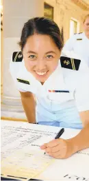  ?? NAVAL ACADEMY ?? First Class Midshipman Lillian Ngo Usadi is the Naval Academy’s 53rd Rhodes scholar.