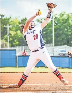  ?? Courtney Couey, Ringgold Tiger Shots ?? Heritage freshman pitcher Avah Morrison fired a no-hitter against Southeast Whitfield last Thursday as the Generals took the first two games of the three-game region series. Game 3 was rained out and was slated to be played on Monday of this week.