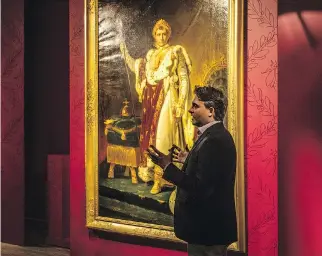  ??  ?? “This is an exhibition to view as citizens of the 21st century,” says curator Sylvain Cordier, pictured at the Jan. 19 unveiling of Portrait of Napoleon, Emperor of the French, in Ceremonial Robes (1805) by François-Pascal-Simon Gérard, on loan from...