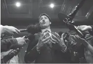  ?? JACQUES BOISSINOT / THE CANADIAN PRESS FILES ?? Prime Minister Justin Trudeau talks to reporters after a G7-related meeting in Quebec City last month.