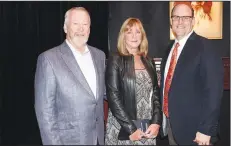  ?? NWA Democrat-Gazette/CARIN SCHOPPMEYE­R ?? Dave and Candace Starling (from left) visit with Scott Galbraith at the Walton Arts Center.