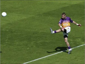  ??  ?? A master of his craft... the gifted Matty Forde kicking one of his three points against Dublin.